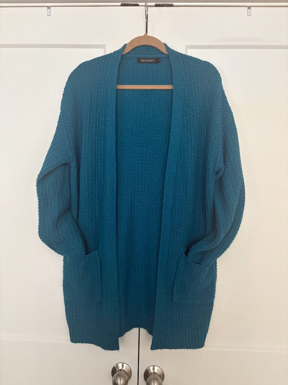 Merokeety Teal Blue Chunky Open Knit Sweater – Small - Pre-owned